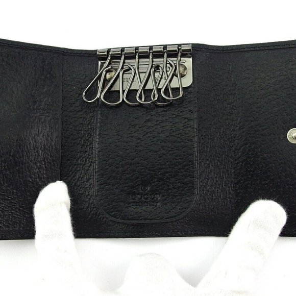 GUCCI key case logo plate leather Auth T18721 - Picture 7 of 8